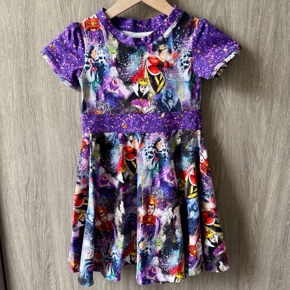 Handmade Disney Villains Dress Girls 6 Purple Ursula Maleficent Evil Queen Goth